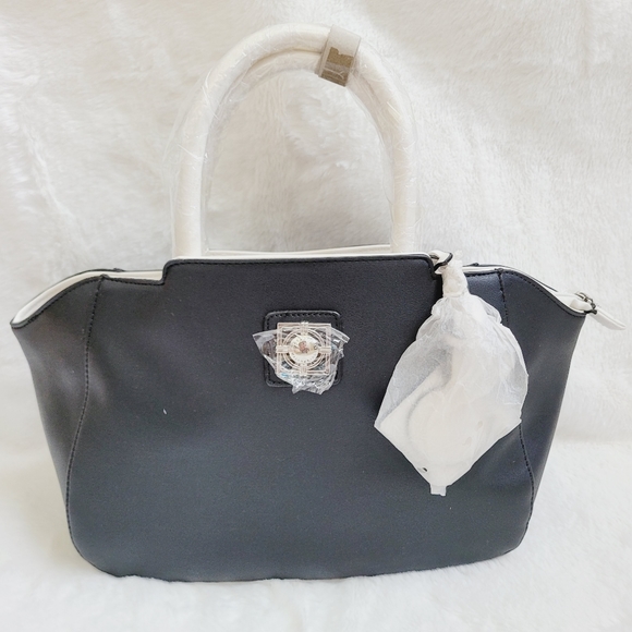 Catherine Malandrino Black White Satchel Bag *NWT* - Picture 5 of 10